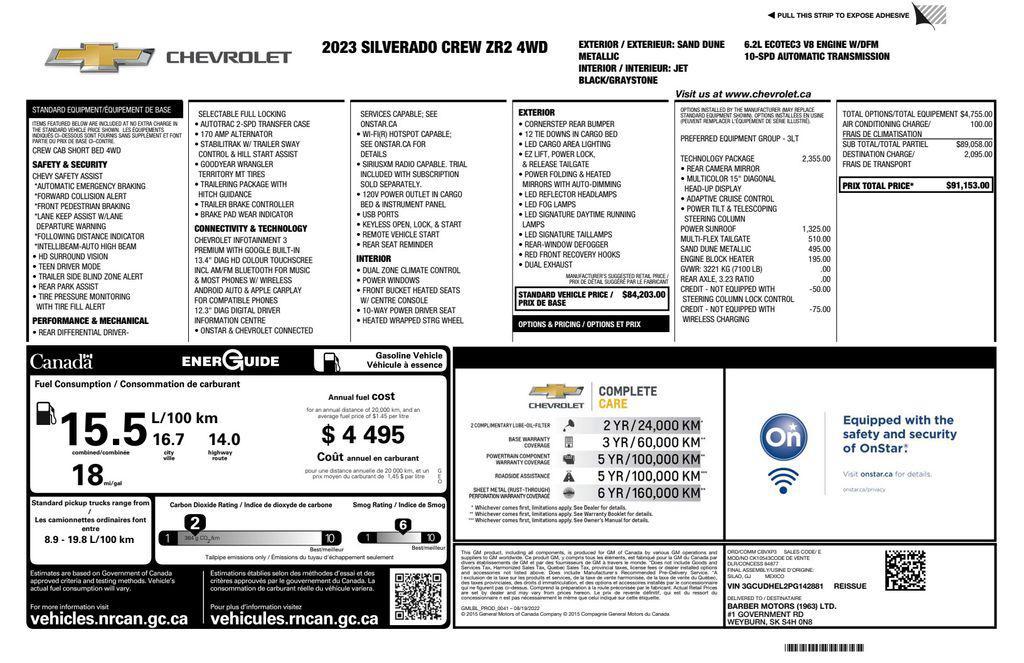 used 2023 Chevrolet Silverado 1500 car, priced at $54,993