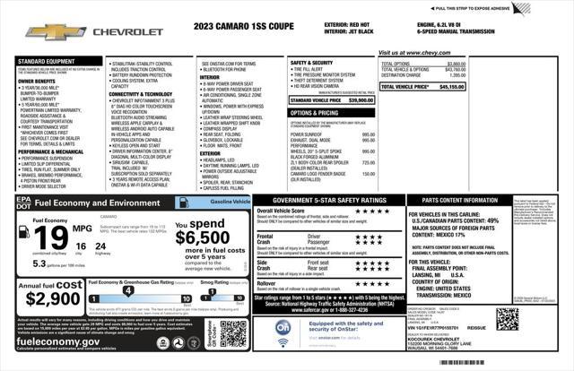 used 2023 Chevrolet Camaro car, priced at $47,500