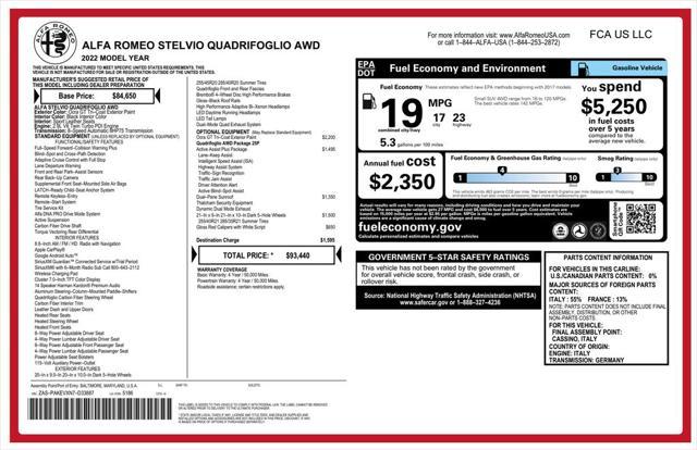 used 2022 Alfa Romeo Stelvio car, priced at $47,993