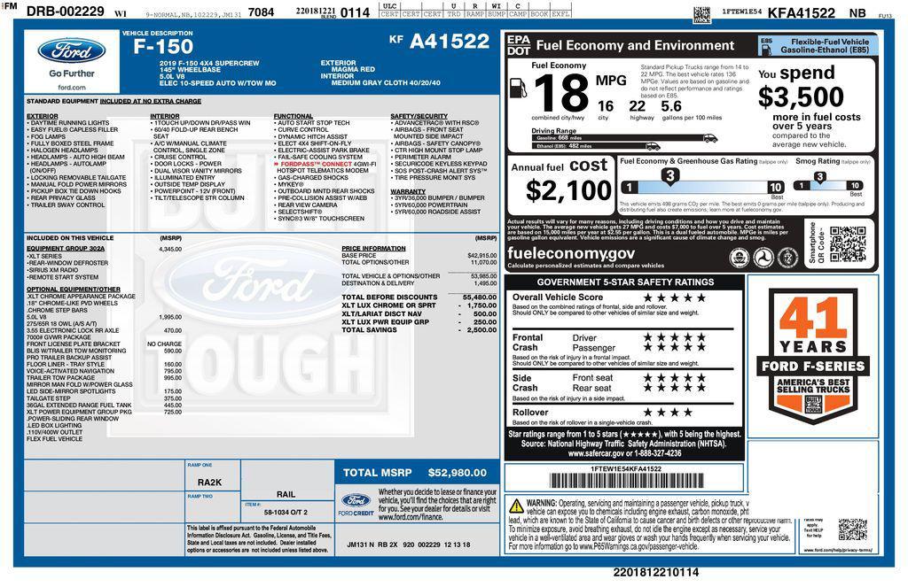 used 2019 Ford F-150 car, priced at $21,693