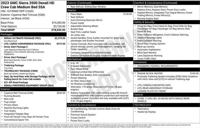 used 2023 GMC Sierra 3500 car, priced at $64,899