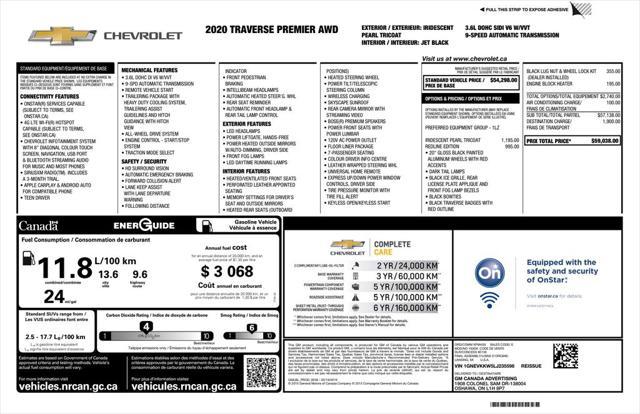 used 2020 Chevrolet Traverse car, priced at $31,899