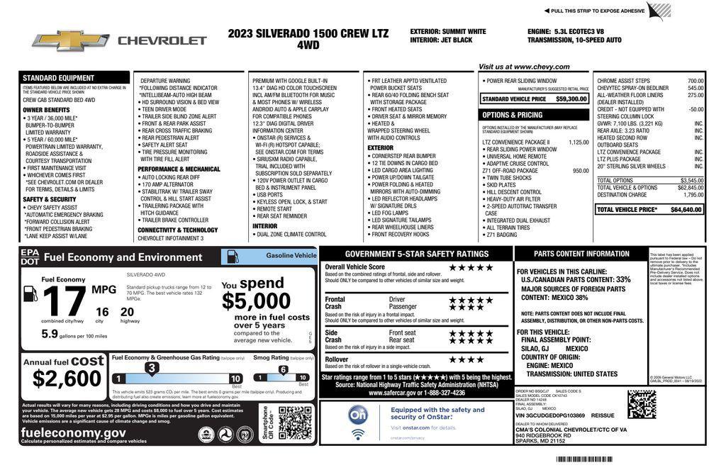 used 2023 Chevrolet Silverado 1500 car, priced at $35,299