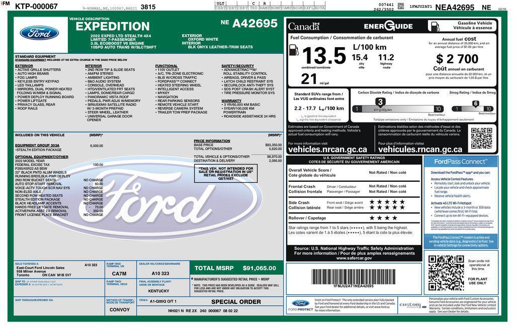 used 2022 Ford Expedition car, priced at $50,693