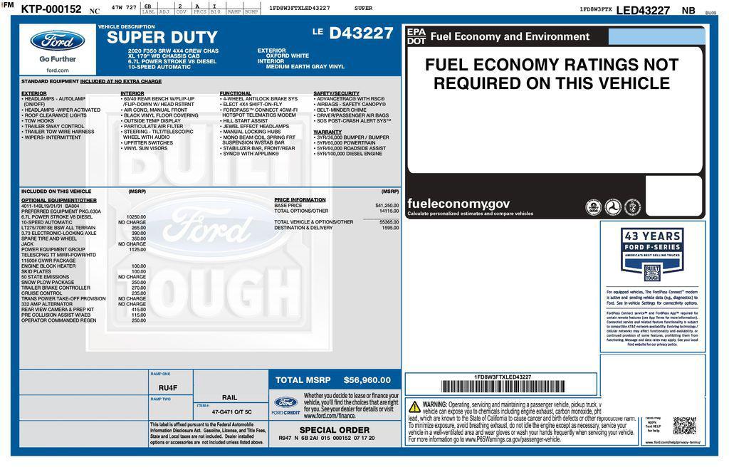 used 2020 Ford F-350 car, priced at $37,993