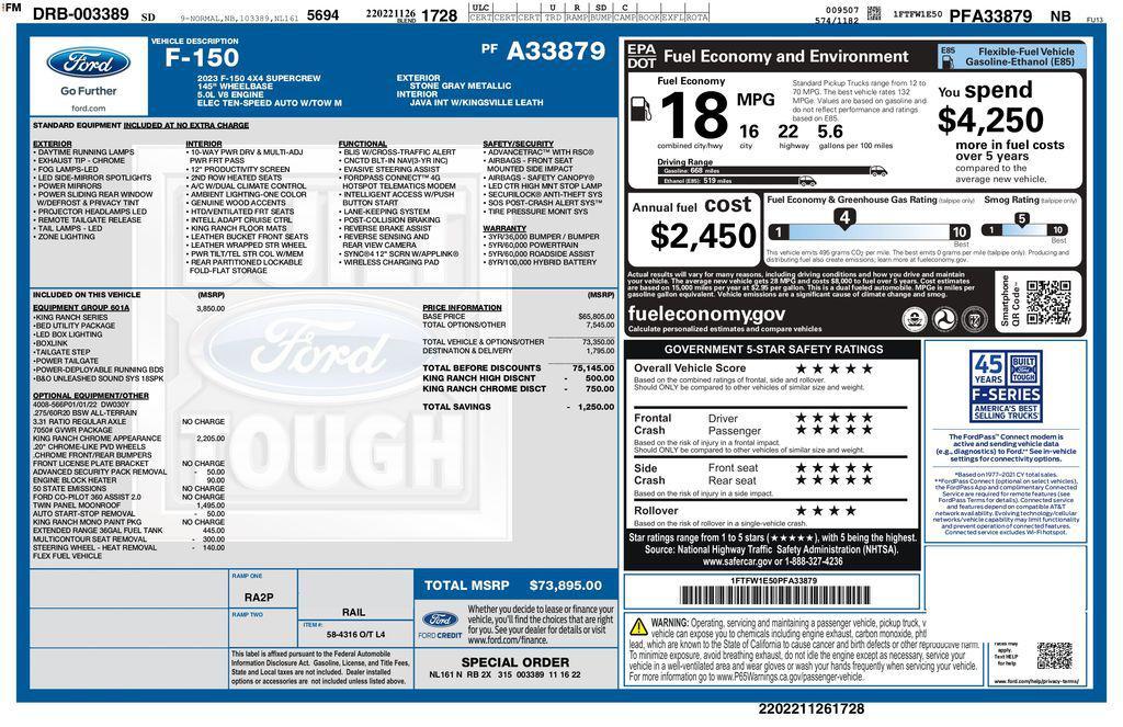 used 2023 Ford F-150 car, priced at $35,793