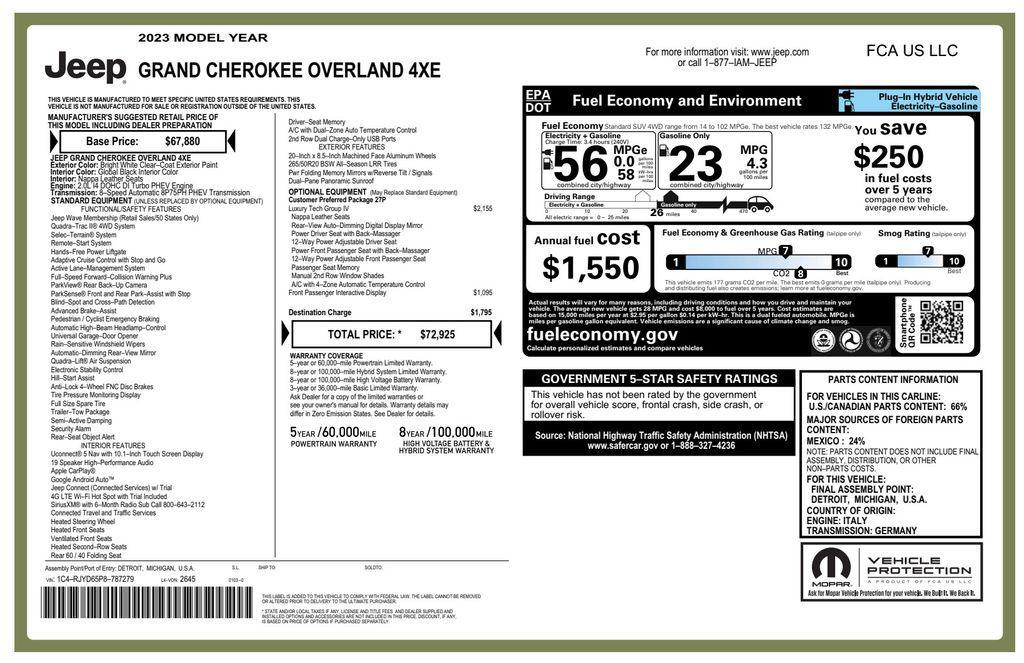 used 2023 Jeep Grand Cherokee 4xe car, priced at $35,593