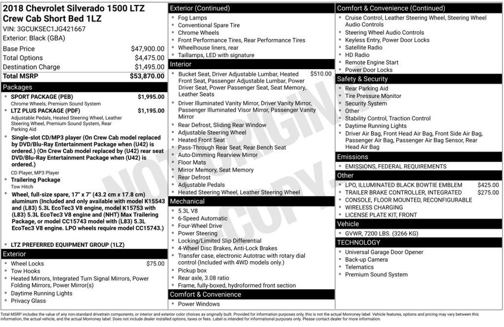 used 2018 Chevrolet Silverado 1500 car, priced at $28,993