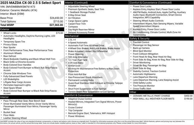 used 2025 Mazda CX-30 car, priced at $28,993