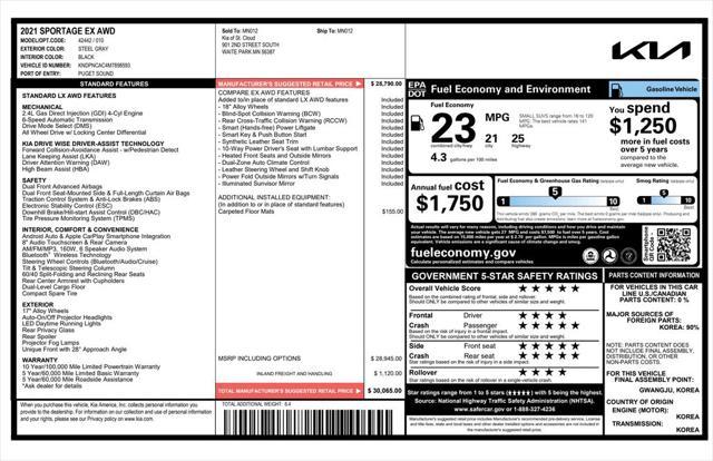 used 2021 Kia Sportage car, priced at $16,299