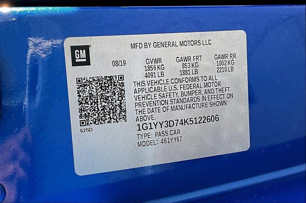 used 2019 Chevrolet Corvette car, priced at $60,891