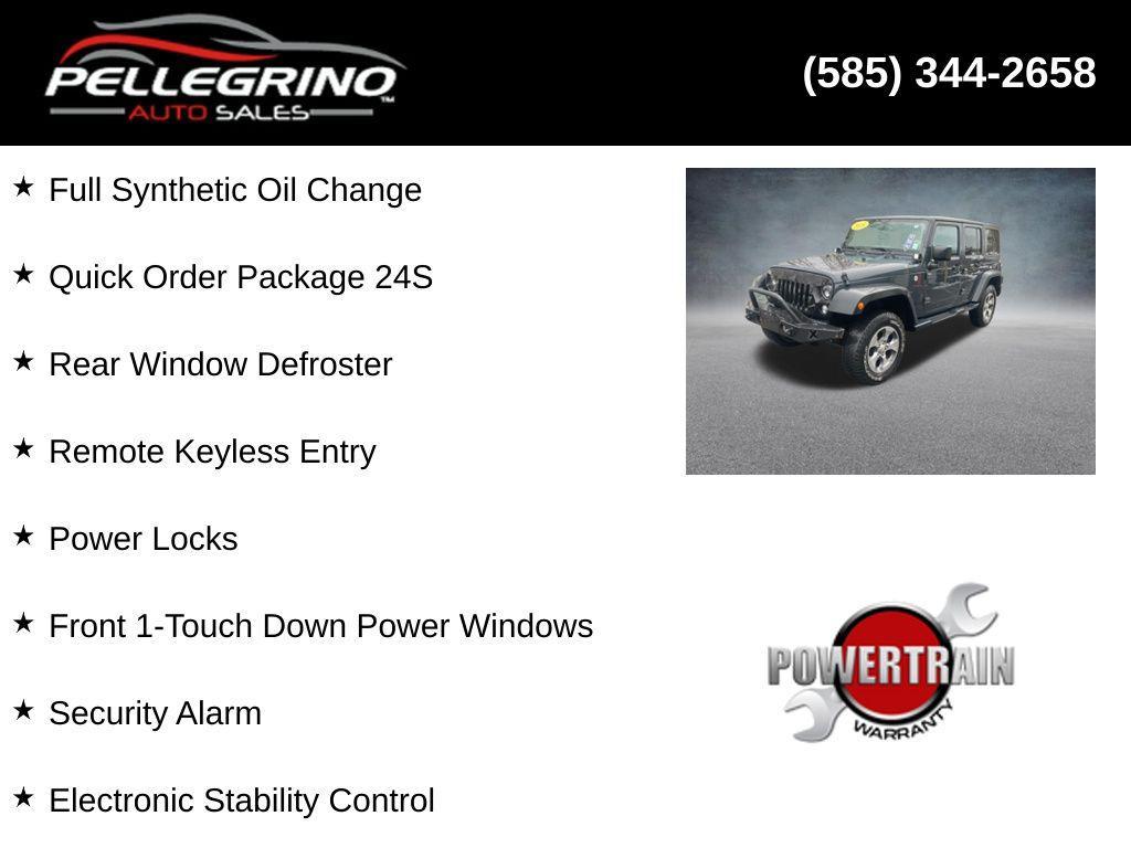 used 2016 Jeep Wrangler Unlimited car, priced at $20,000