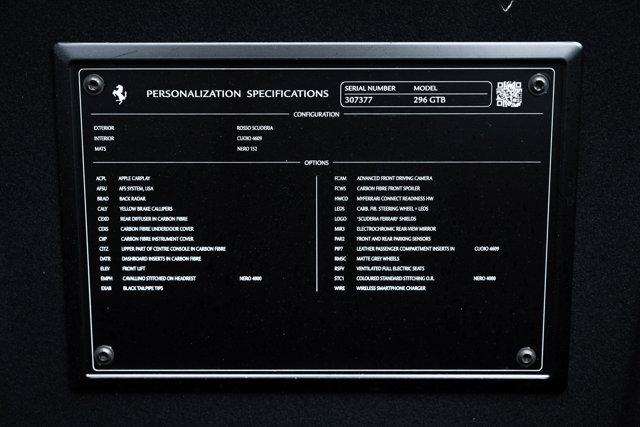 used 2024 Ferrari 296 GTB car, priced at $364,899