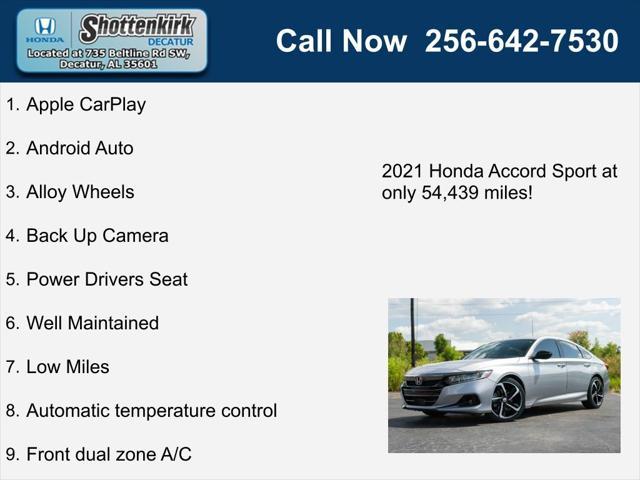 used 2021 Honda Accord car, priced at $23,720