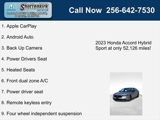 used 2023 Honda Accord Hybrid car, priced at $26,414