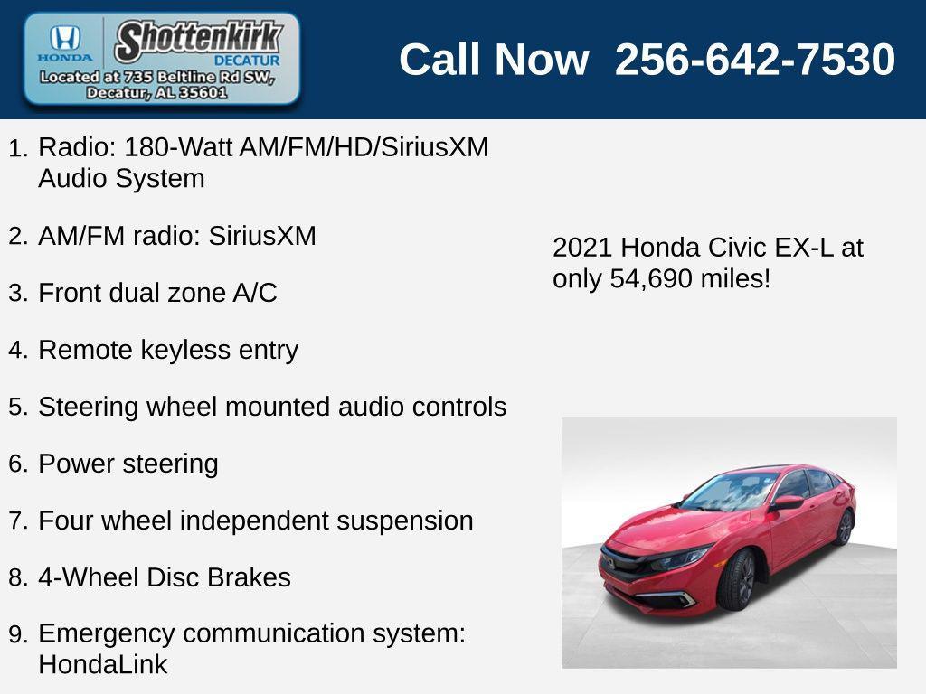 used 2021 Honda Civic car, priced at $22,381