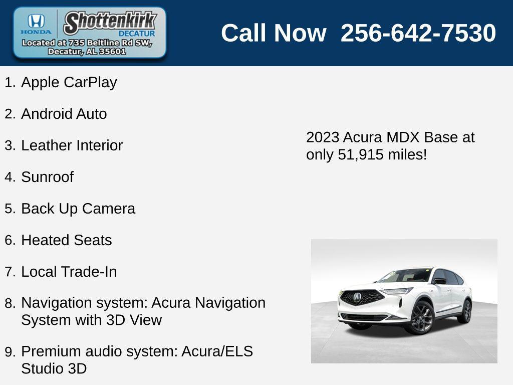 used 2023 Acura MDX car, priced at $39,998