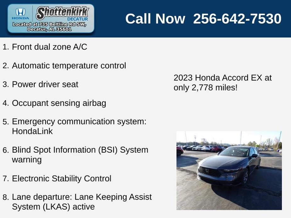 used 2023 Honda Accord car, priced at $27,499