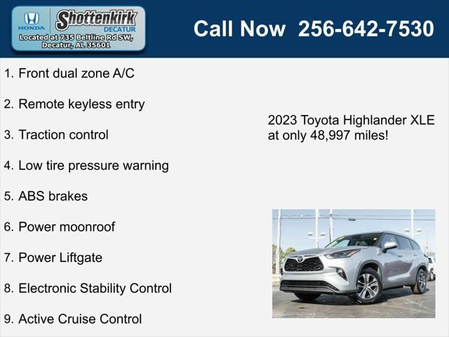 used 2023 Toyota Highlander car, priced at $35,887