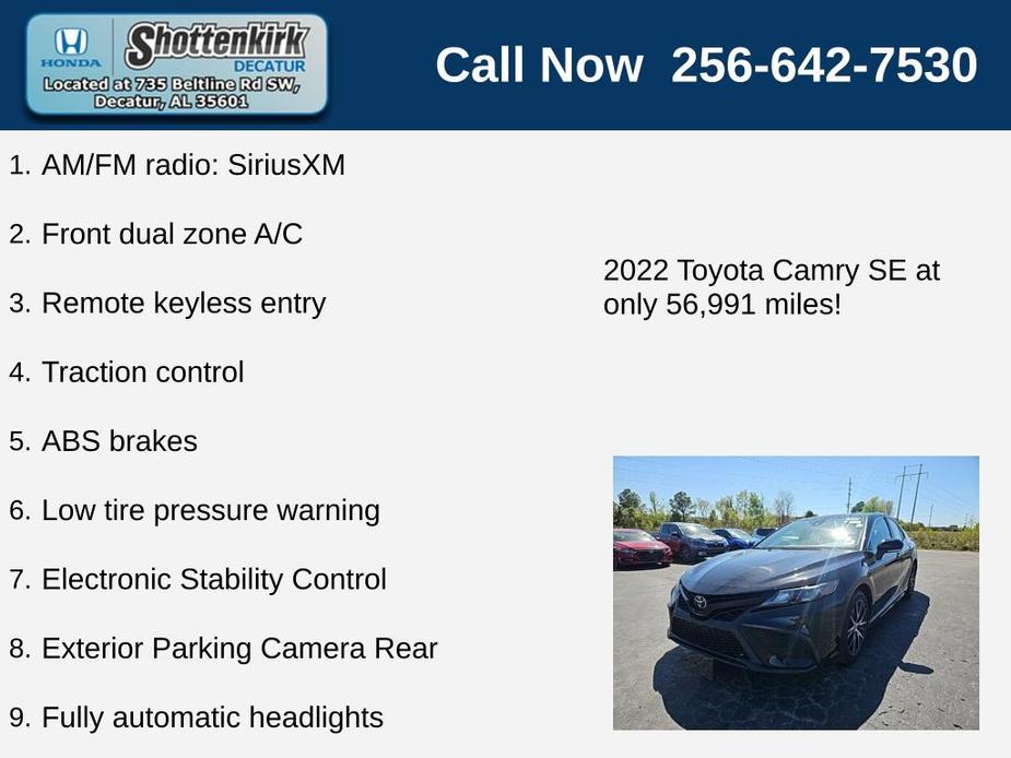 used 2022 Toyota Camry car, priced at $24,892