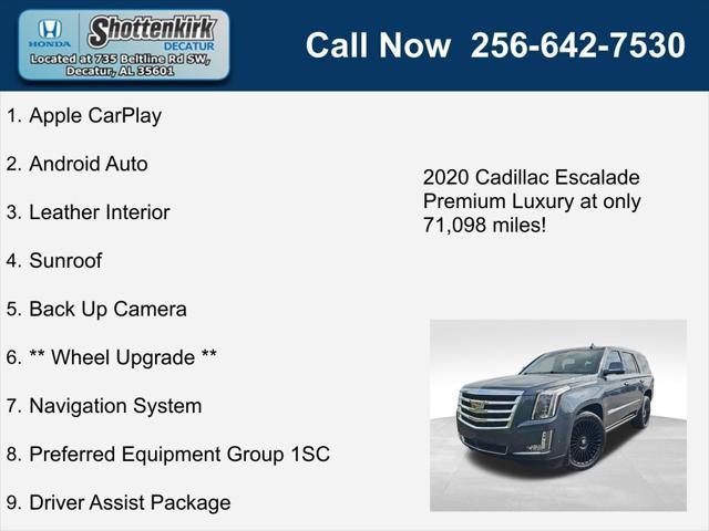 used 2020 Cadillac Escalade car, priced at $41,823