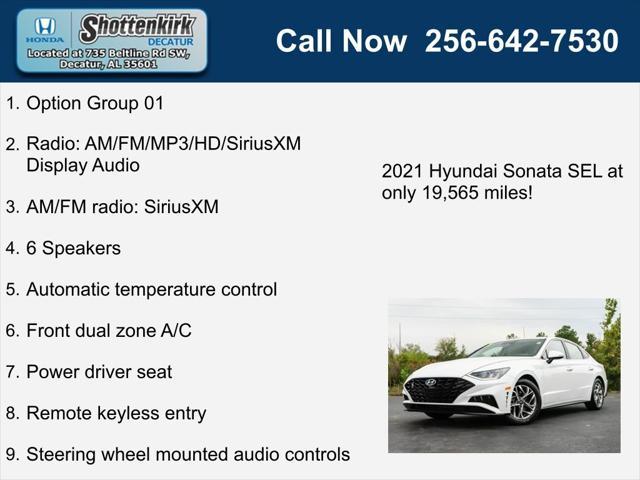 used 2021 Hyundai Sonata car, priced at $21,552