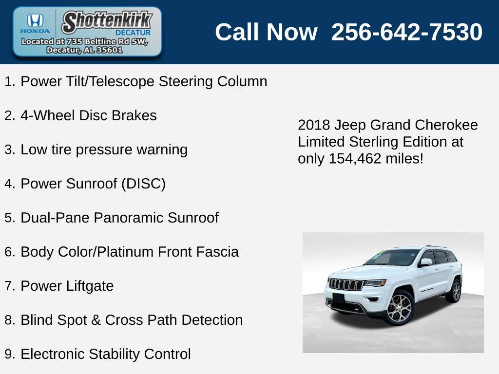 used 2018 Jeep Grand Cherokee car, priced at $14,690