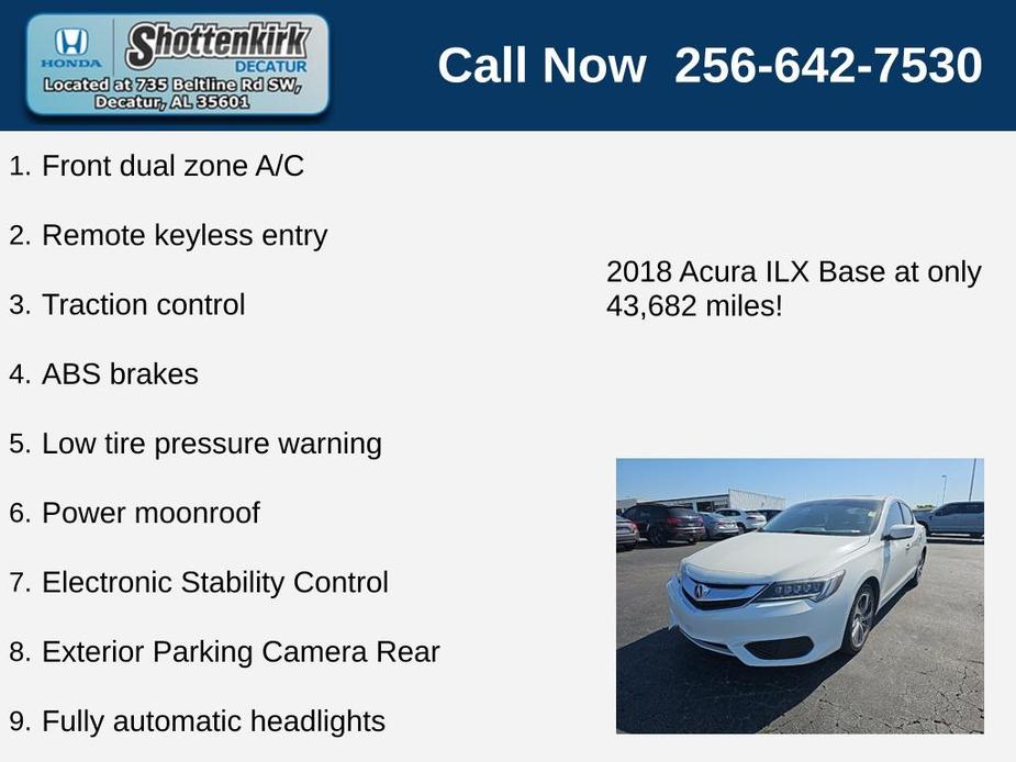 used 2018 Acura ILX car, priced at $19,716