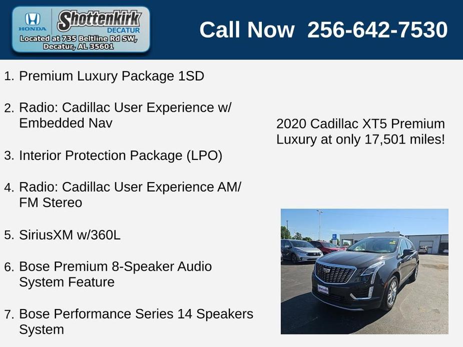 used 2020 Cadillac XT5 car, priced at $33,996