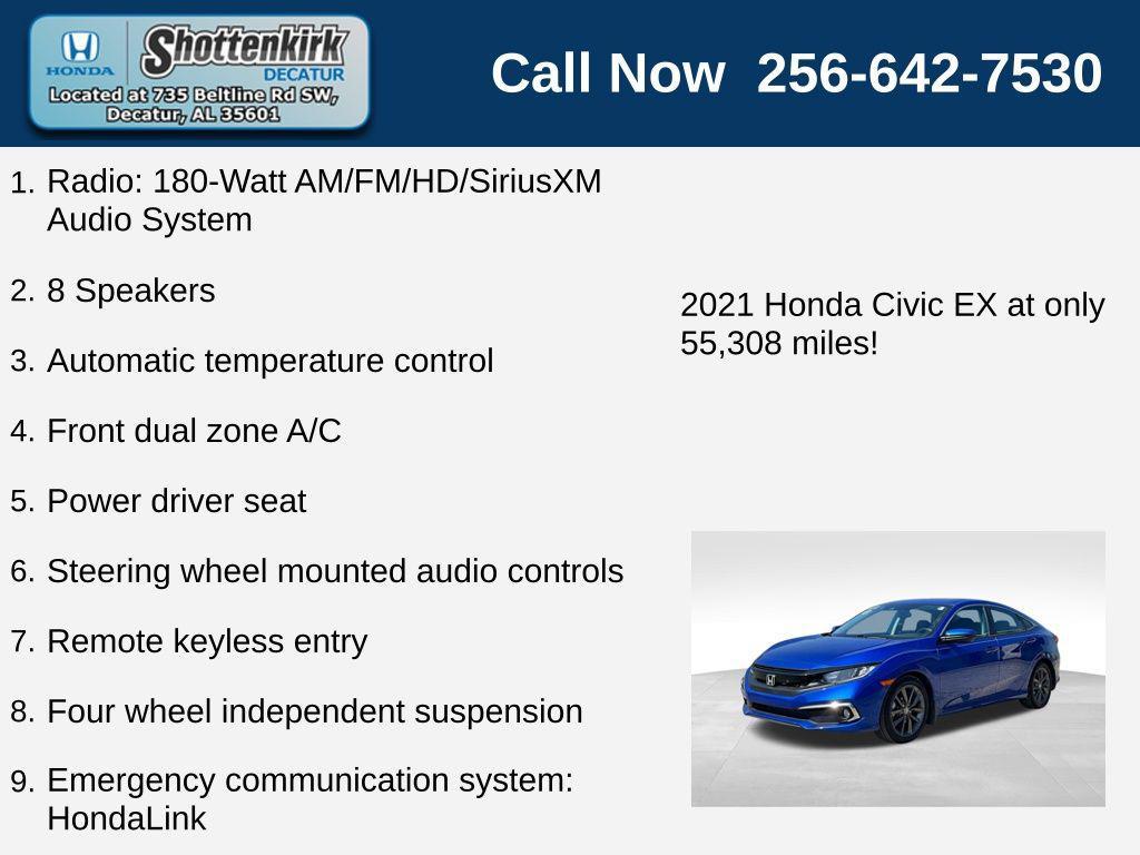 used 2021 Honda Civic car, priced at $21,448
