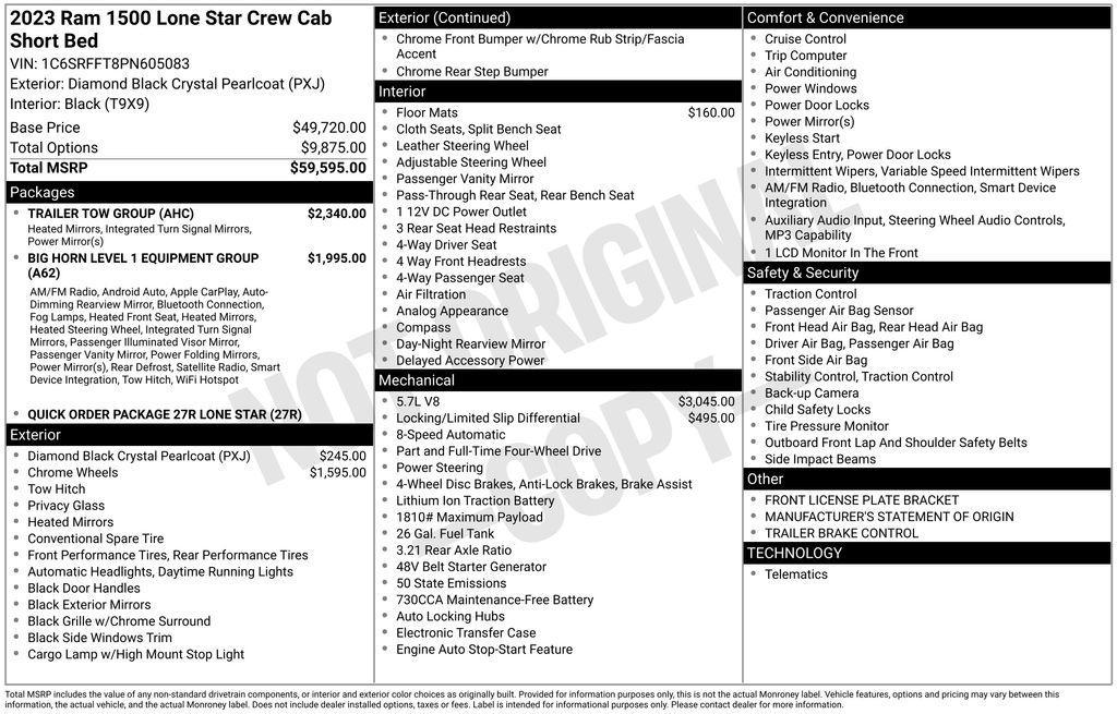 used 2023 Ram 1500 car, priced at $33,285