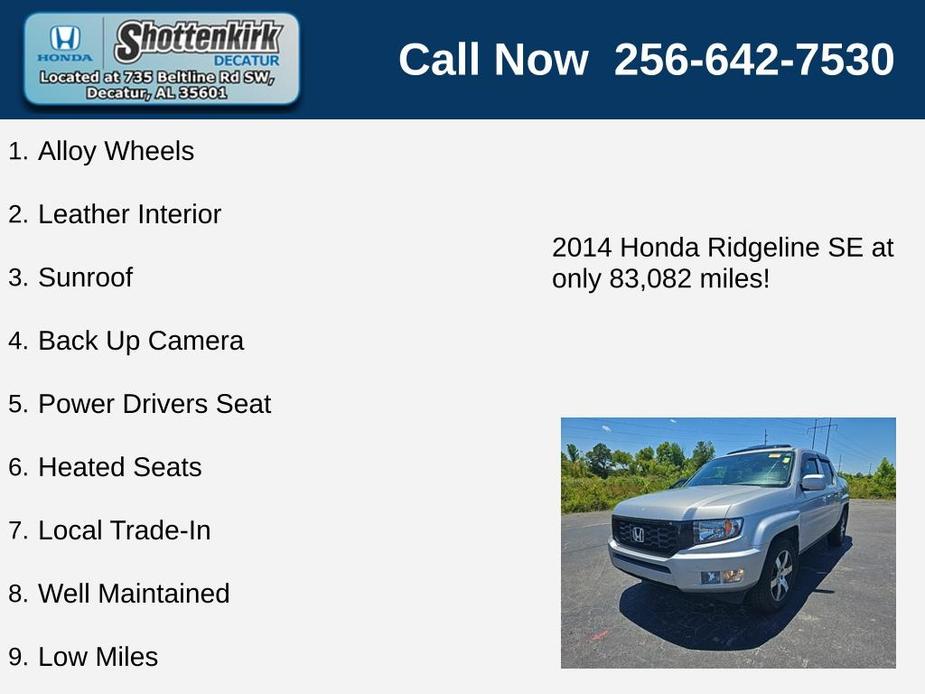 used 2014 Honda Ridgeline car, priced at $23,994