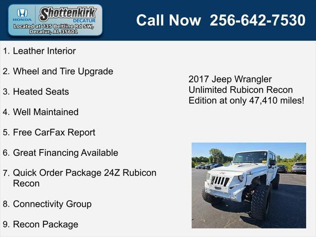 used 2017 Jeep Wrangler Unlimited car, priced at $34,310