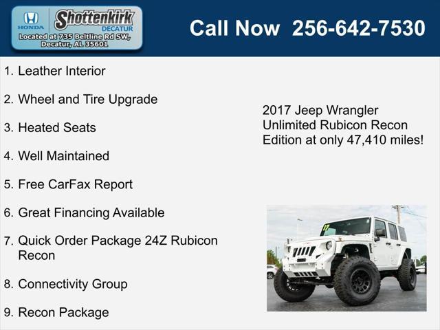 used 2017 Jeep Wrangler Unlimited car, priced at $33,954