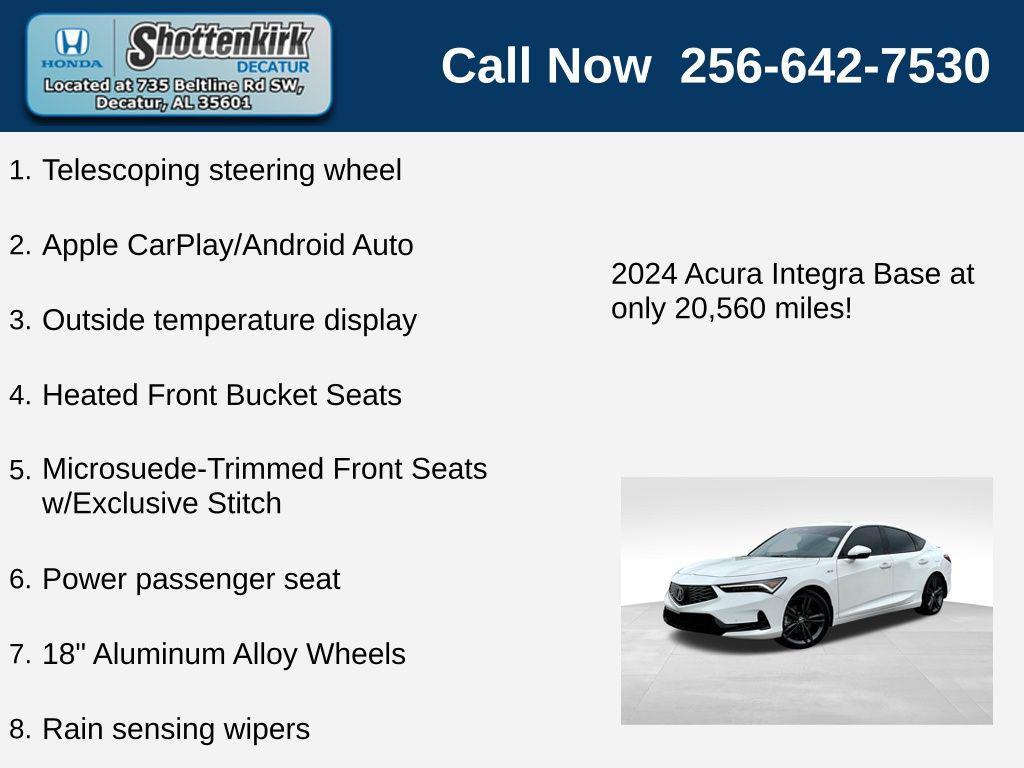 used 2024 Acura Integra car, priced at $32,065