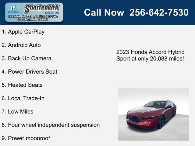 used 2023 Honda Accord Hybrid car, priced at $29,586