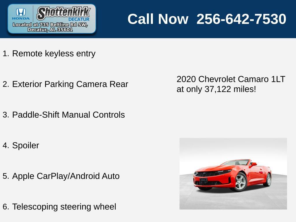 used 2020 Chevrolet Camaro car, priced at $23,496