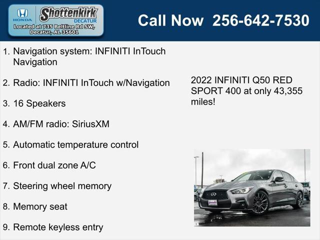 used 2022 INFINITI Q50 car, priced at $36,901