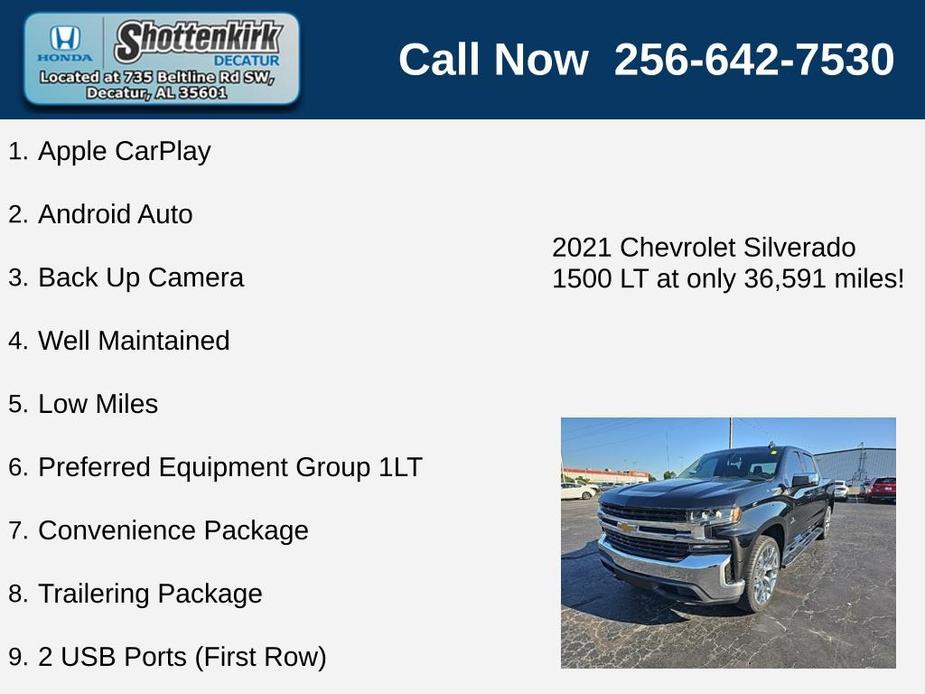 used 2021 Chevrolet Silverado 1500 car, priced at $35,337