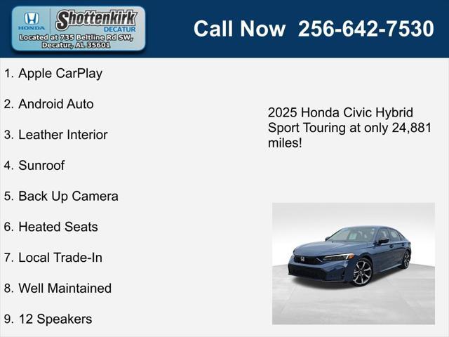 used 2025 Honda Civic Hybrid car, priced at $29,903