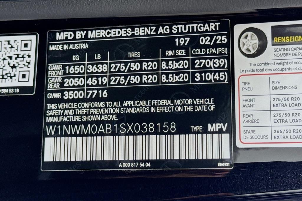 new 2025 Mercedes-Benz G-Class car, priced at $169,555