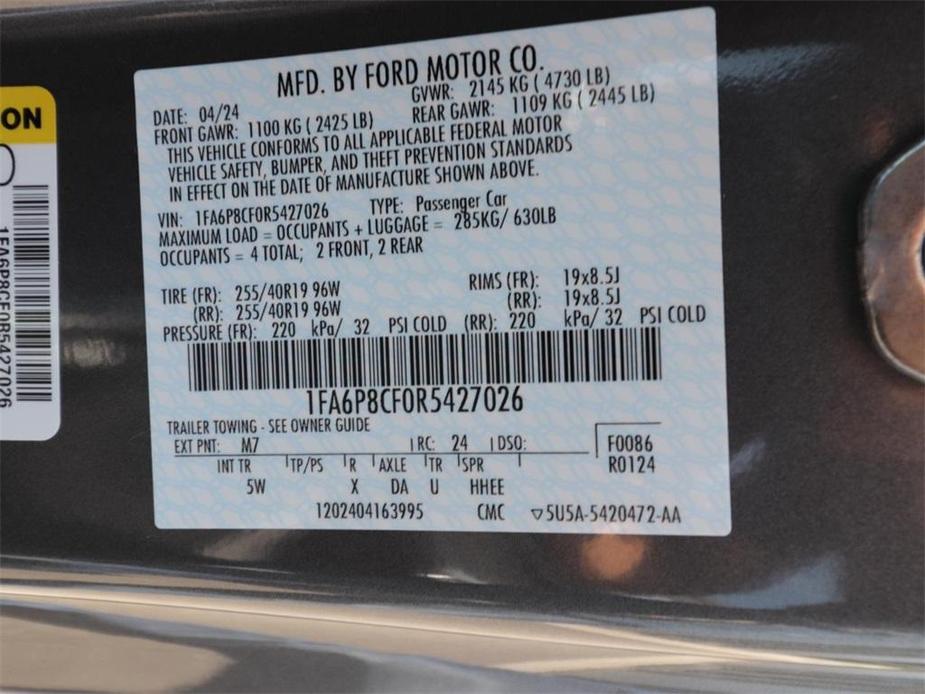 new 2024 Ford Mustang car, priced at $51,997