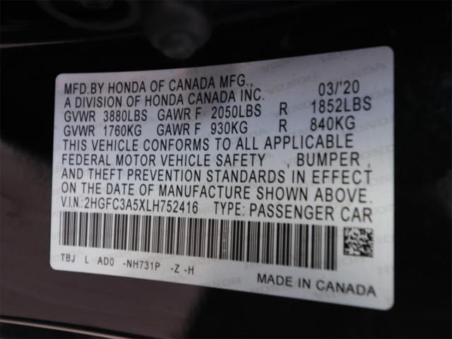 used 2020 Honda Civic Si car, priced at $23,898