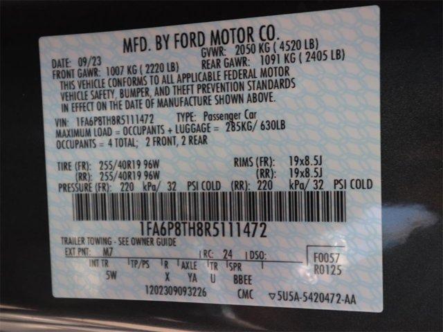 new 2024 Ford Mustang car, priced at $38,208
