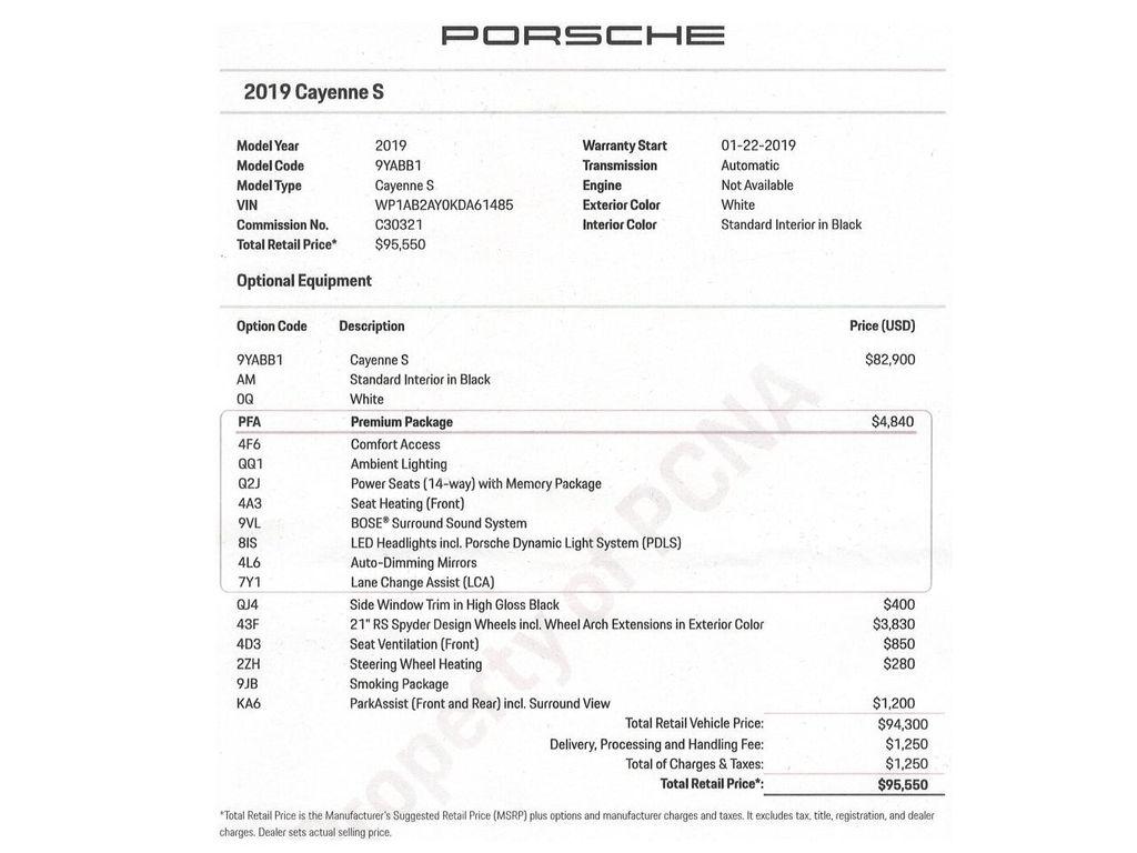 used 2019 Porsche Cayenne car, priced at $44,944