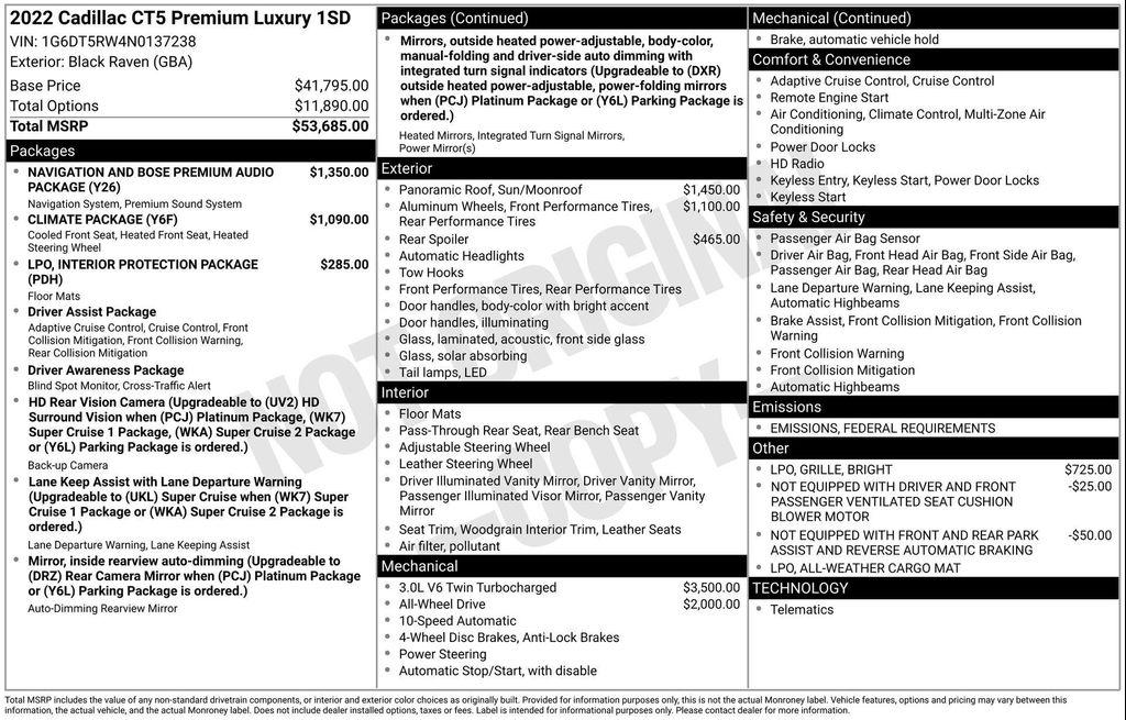 used 2022 Cadillac CT5 car, priced at $38,197