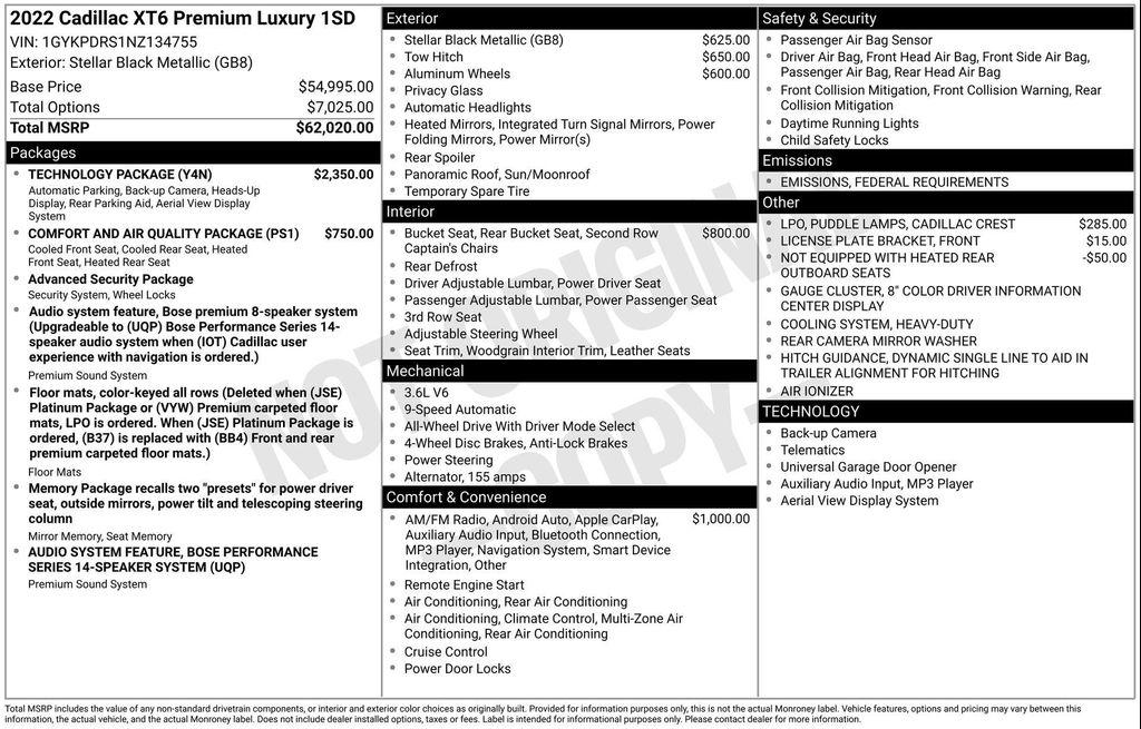 used 2022 Cadillac XT6 car, priced at $35,399