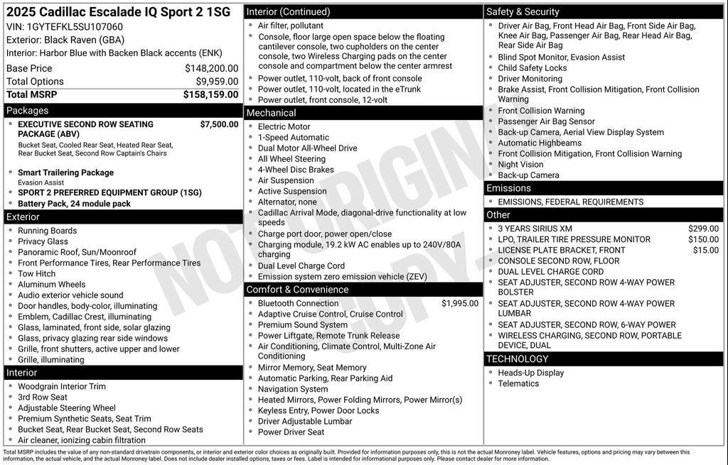 new 2025 Cadillac Escalade IQ car, priced at $147,899