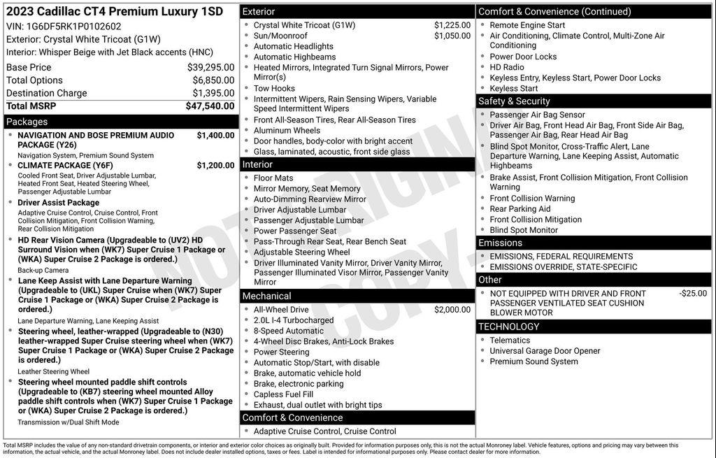 used 2023 Cadillac CT4 car, priced at $30,198