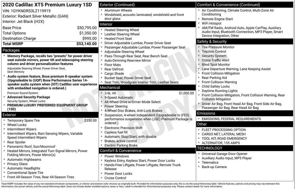 used 2020 Cadillac XT5 car, priced at $21,452